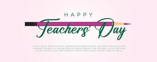 Happy Teachers' Day Social Media Banner Designvorlage mit Bildungselementen vektor