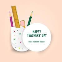 Happy Teachers' Day Social Media Banner Designvorlage mit Bildungselementen vektor