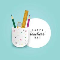 Happy Teachers' Day Social Media Banner Designvorlage mit Bildungselementen vektor