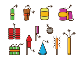 Feuer Cracker Vektor Icons