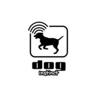 Hundesilhouette mit Signalsymbol für Spürhund-Logo-Symbol vektor