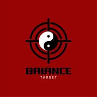 Yin-Yang-Symbol mit Schießscheibe für das Ziel-Life-Balance-Logo vektor