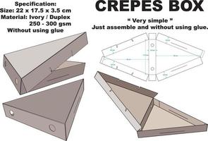 Box-Crêpes, die einfach sind und eine interessante Form haben. sehr einfach zu montieren und ohne Klebstoff vektor