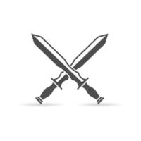 Symbol für gekreuzte Schwerter. Waffenabzeichen-Logo-Element vektor