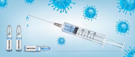 vaccination bakgrund blå vektor