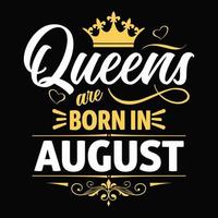 kungar är född i augusti - t-shirt, typografi, prydnad vektor - Bra för barn eller födelsedag Pojkar, skrot bokning, affischer, hälsning kort, banderoller, textilier, eller gåvor, kläder