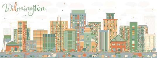 abstrakte Skyline von Wilmington mit farbigen Gebäuden. vektor