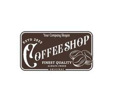 Retro-Vintage-Logo der Kaffeebohnen vektor