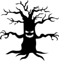 Baum mit Augen, Mund, Armen und Wurzeln. Halloween. für Ihre Gestaltung. vektor