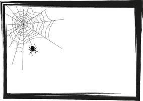 grunge ram. i de ram av en Spindel på en spindelnät halloween tema. för din design. vektor