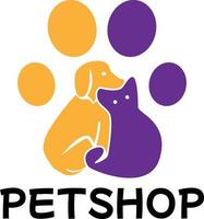 hund och katt ikon göra logotyp för sällskapsdjur affär vektor
