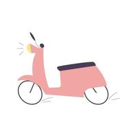 rosa moped. begrepp av transport och resa. isolerat vektor illustration på vit bakgrund i platt stil