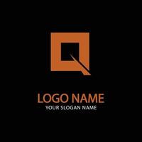 einfaches anfangsbuchstabe q-logo, geometrisches quadratisches logo vektor