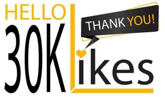 Danke 30.000 Design-Likes. feiert 30000 oder dreißigtausend Likes. Vektor-Illustration. vektor