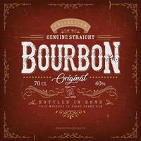 vintage röd bourbon-etikett för flaska vektor