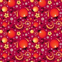 Blumenmuster der roten Johannisbeere wie ein Khokhloma-Stil vektor