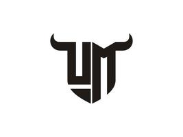 anfängliches um-bull-logo-design. vektor