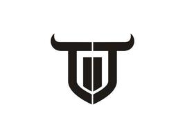 anfängliches tt-bull-logo-design. vektor