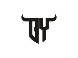 anfängliches qy-bull-logo-design. vektor