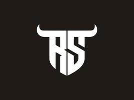 anfängliches rs bull logo design. vektor