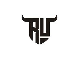 anfängliches ru bull-logo-design. vektor