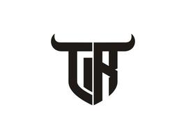 anfängliches tr-bull-logo-design. vektor