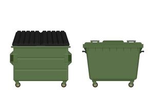 zwei Müllcontainer isoliert vektor