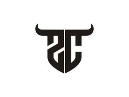 anfängliches zc bull-logo-design. vektor