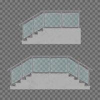 Treppe mit Glasgeländer isoliert vektor