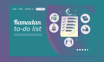 ramadan målsida med ramadan att göra-lista vektor