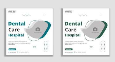 dental vård sjukhus social media posta baner mall vektor