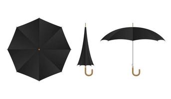 schwarzer Regenschirm gesetzt vektor