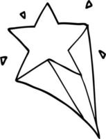 linje teckning tecknad serie stjärna vektor