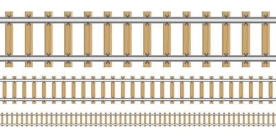 Eisenbahnschienen in verschiedenen Größen vektor