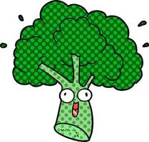tecknad serie grön broccoli vektor
