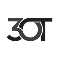 3ot- oder 30t-Icon-Logo-Designvektor isoliert auf weißem Hintergrund. vektor