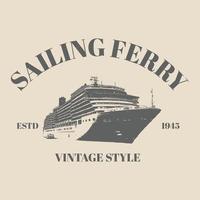 logo segelschiff vintage, mit alten isolierten hintergrundvorlagen premium design funktioniert. vektor