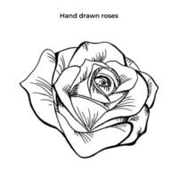Rose-Element-Vektor-Illustration. geeignet für Tätowierung, Poster, Banner, Bekleidung. Vektor eps 10. Blumenelement.