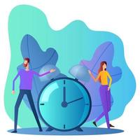 människor och larm klock tid kontroll, tid management.vector illustration. vektor