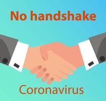 Nej handslag, coronavirus.koncept av skydd mot coronavirus infektion.platt vektor illustration.