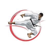 Karate ist eine aus Japan stammende Kampfkunst. Vektor-Illustrator. vektor