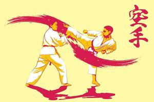 Karate ist eine aus Japan stammende Kampfkunst. Vektor-Illustrator. vektor