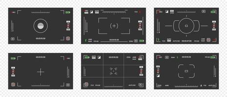 Kamera-Sucher-Video- oder Fotorahmen-Recorder flaches Design-Vektor-Illustrationsset. vektor