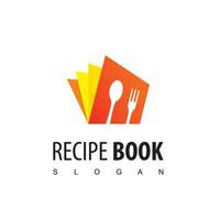 recept bok logotyp design mall vektor