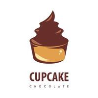 Schokoladen-Cupcake-Logo vektor