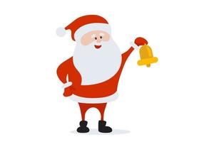 lustige frohe weihnachten weihnachtsmann-figur mit glocke. für Karte, Banner, Tag und Label. vektor