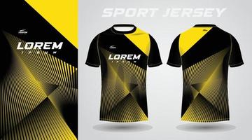 svart och gul skjorta sport jersey design vektor