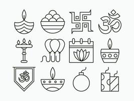 Diwali Icon Set vektor