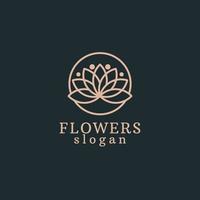 Blumen-Logo-Icon-Design-Vorlage. luxus, vektor. vektor