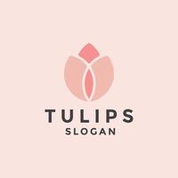 tulpan blomma logotyp ikon design mall. lyx, vektor. vektor